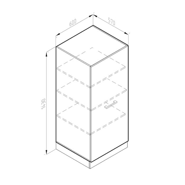 Høj R-Line skab, 60 cm, Landhvid, Hvid, Vicco Country vit, vit