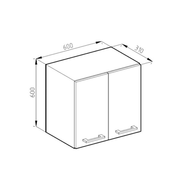 Vicco R-Line köksskåp, Vit, 60 cm J-Shape Vit, kol