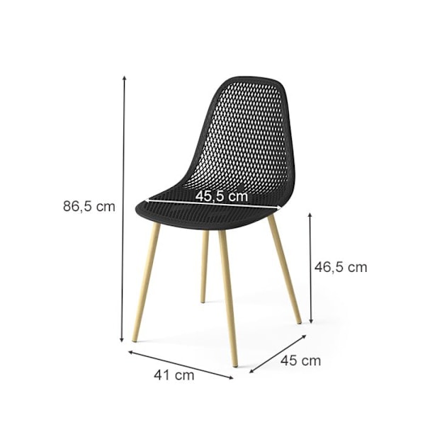 OK-Living Joko trädgårdsstol, Svart, 45,5 x 86,5 cm Set om 2 Svart