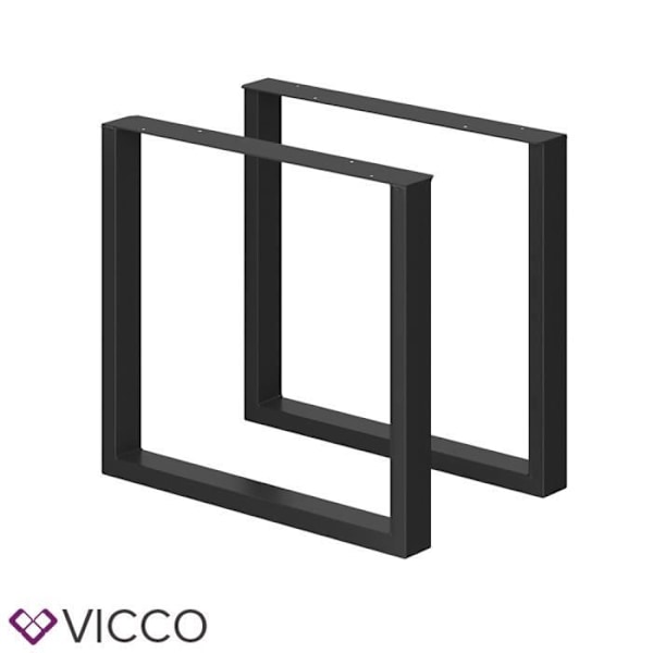 Vicco Bordsben set om 2 72x80 cm matbord Svart Svart