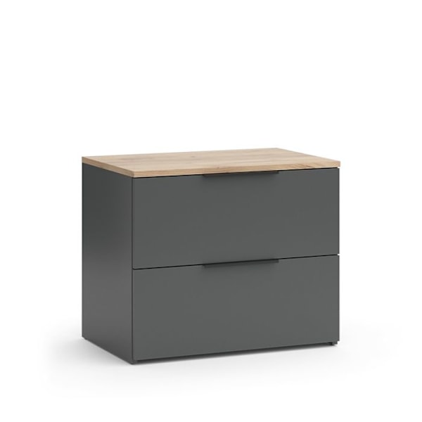 Sideboard Wido, 60 x 50 cm med 2 lådor, antracit, Vicco