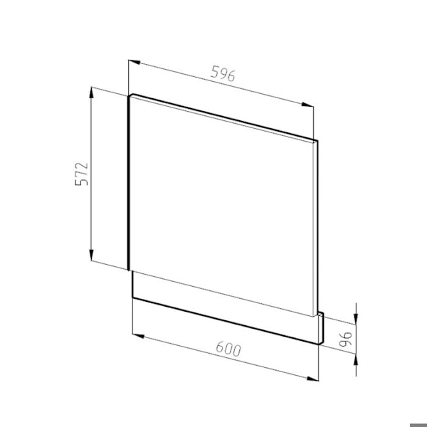 R-Line julkisivu, 60 cm ilman työtasoa, Betoni, Vicco Betong, vit