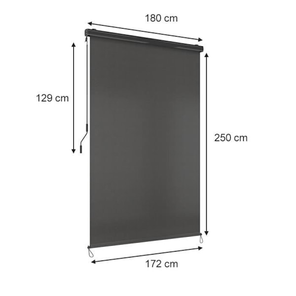 OK-Living Infällbar vertikal sekretessskärm Solskydd Infällbar sidoskyddsskärm antracit 250 x 180 cm Antracit