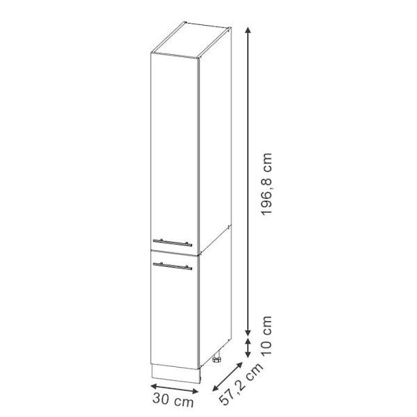 Fame-Line högt köksskåp, 30 cm, Blank mörkblå, Vicco Blank mörkblå, vit