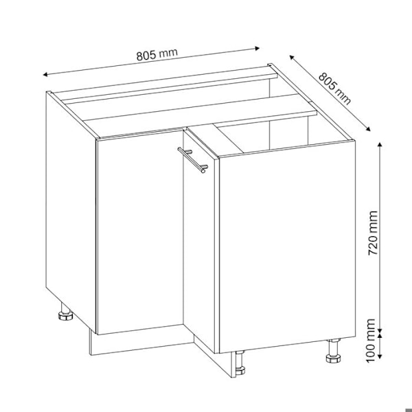 Fame-Line hörnenhet, 80,5 cm, PT Marble, Country antracit, Vicco Country antracit, vit