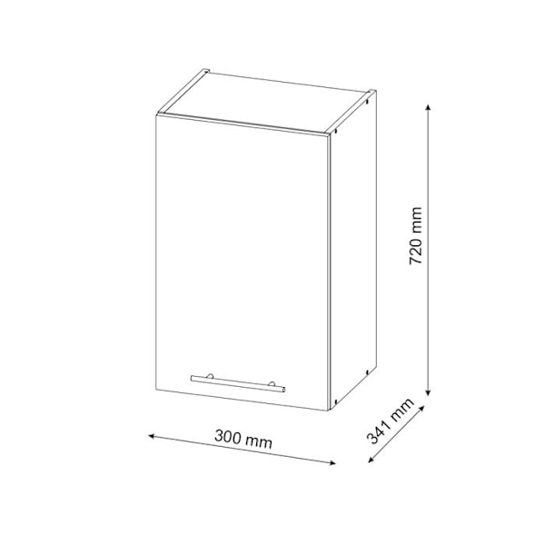 Vicco Fame-Line köksskåp, Guldstyrka ek, 30 cm Gyllene styrka ek, Vit