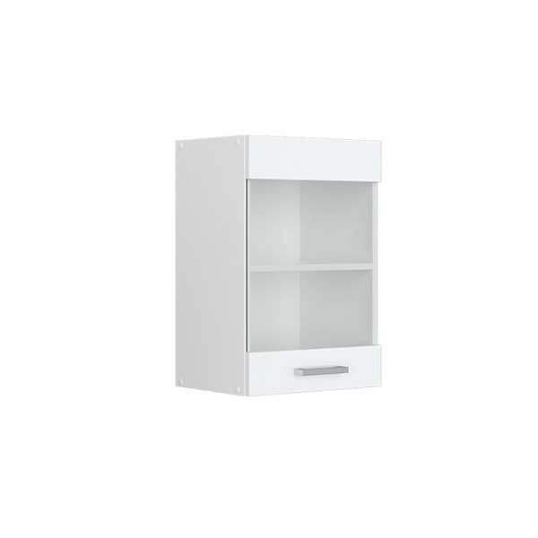 R-Line universaali ripustuskaappi, 40 cm lasiovella, White High Gloss, Vicco Vit Högglans, Vit