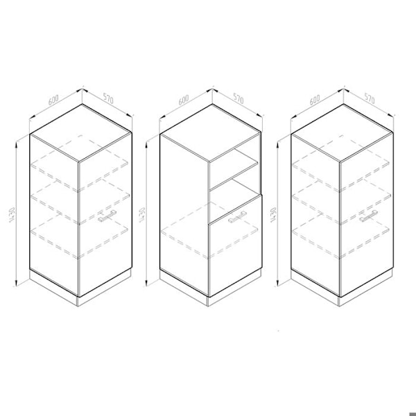 R-Line köksdel, 180 cm utan bänkskiva, blank antracit/vit, Vicco Blank antracit/vit, Vit