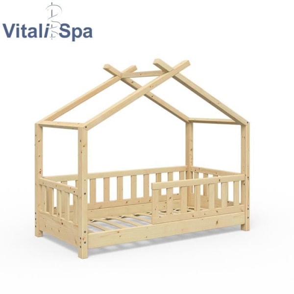 VITALISPA lastensänky, DESIGN hyttisänky 70 x 140, este, lapset, puu, hytti, hyttisänky naturlig