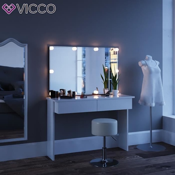 VICCO Azur Vit sminkbord med LED