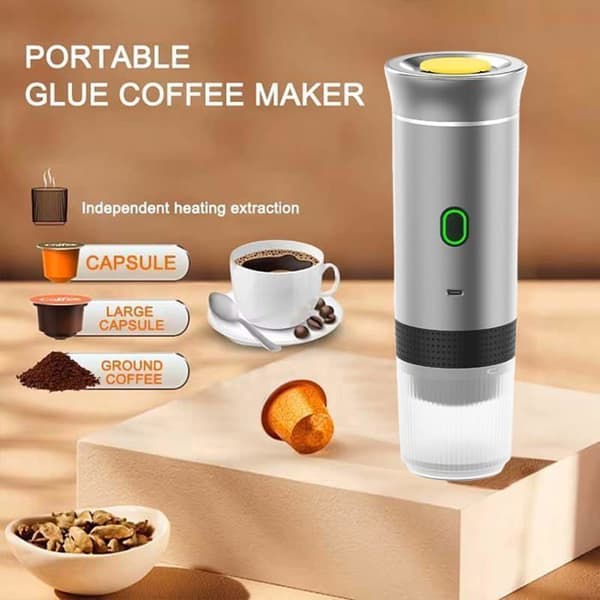 Bærbar kaffemaskine - Espressomaskine - 12V - Elektrisk opvarmning - 19 bar - Sort