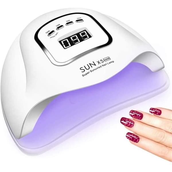 SUN X5 MAX 150W UV LED Nagellampa - LEMONDA - Vit - 45 LED-pärlor - 4 Timerinställningar