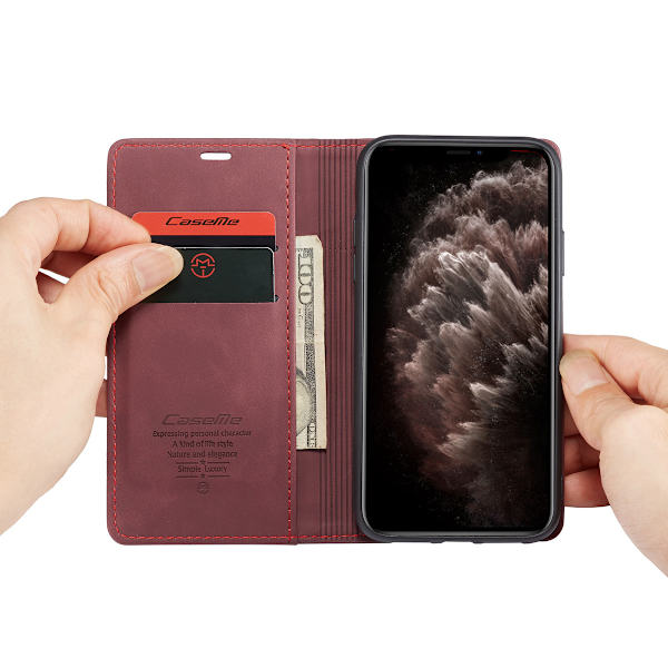 CaseMe wallet etui, iPhone 11, bordeaux Vinröd red