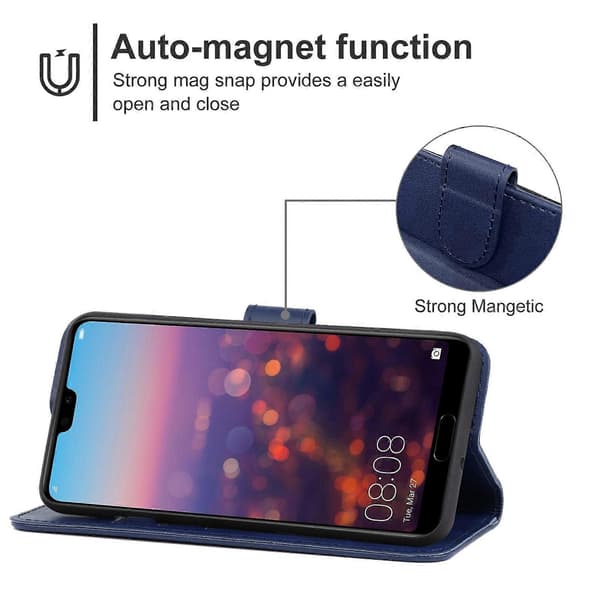 För Huawei P20 Läderfodral Blue