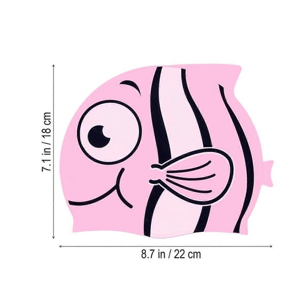 Svøm til børn Silikone fiskeformet badehætte til børn Svømning Pink