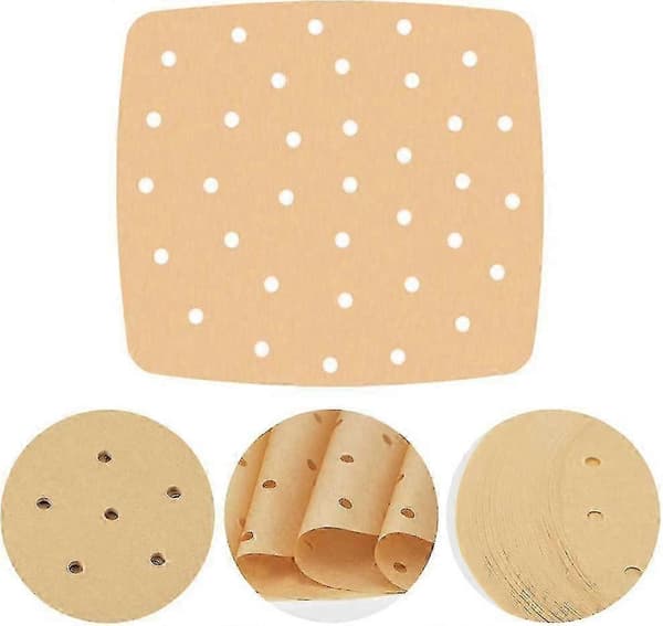 200 stk. 8,5 tommer firkantede bakepapirforinger til airfryer, perforert bakepapir til airfryere