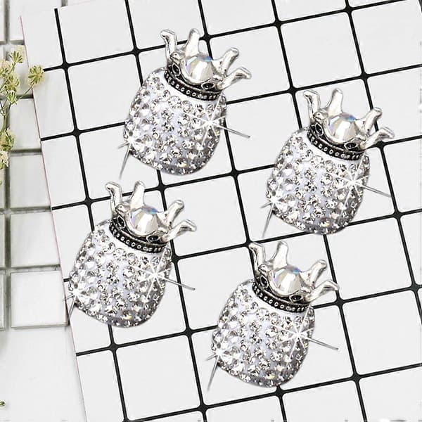 Diamant bildäck kepsformad bil däck ventilkåpa 4 st vit