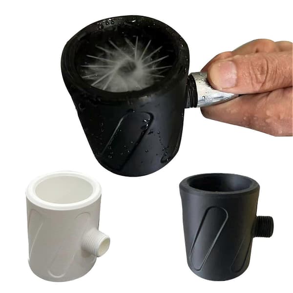Spiral Nozzle Shower Head - for Powerful Cleaning - with Universal Thread Black