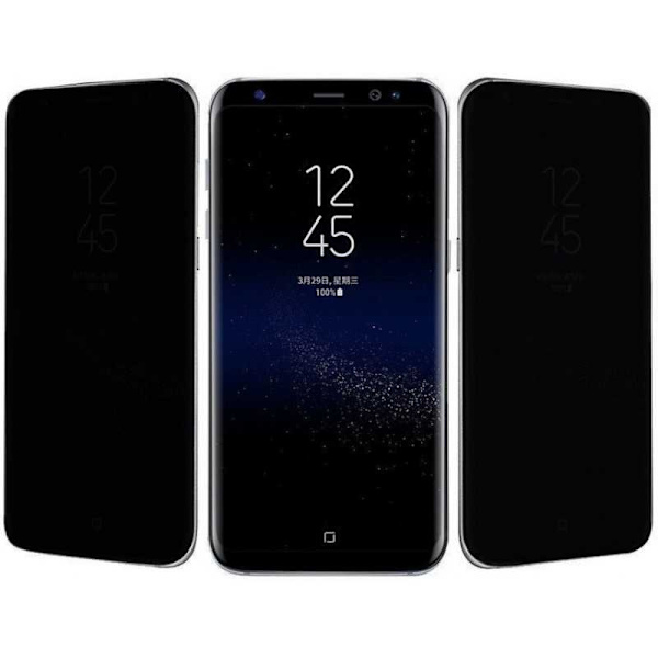 Yhteensopiva Samsung S9 Privacy FullFrame karkaistun lasin kanssa 0,26 mm 2.5D 9H Transparent Transparent