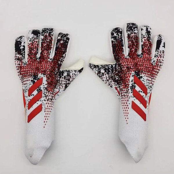 Professionelle silikonegummi Vandtætte skridsikre handsker Latex fodboldmålmandshandsker for voksne børn #1 red and white 6