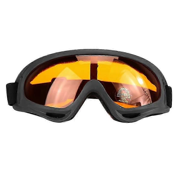 Anti-stød UV400 Polycarbonat Linser Ski Motorcykel Briller Orange Ventileret