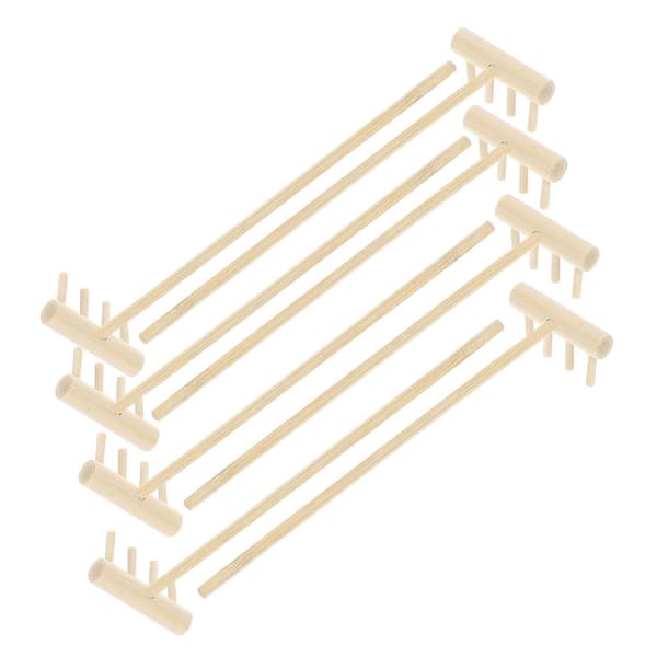 Zen Garden Rake Mini Bambu Sand Rake för Bordsdekoration 8st Beige Set