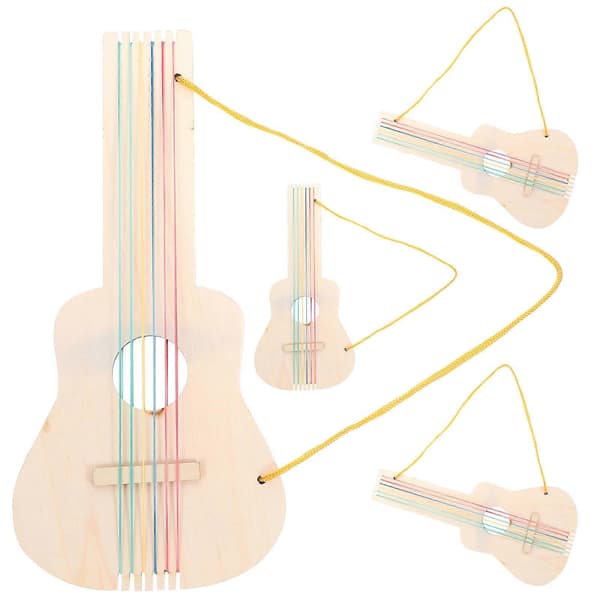 Børn DIY Guitar Træ Ufærdig Guitar til DIY Brug 4 Sæt