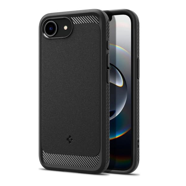 Spigen Rugged Armor MagSafe-deksel til iPhone 16e Sort Termoplastisk polyurethan (TPU)