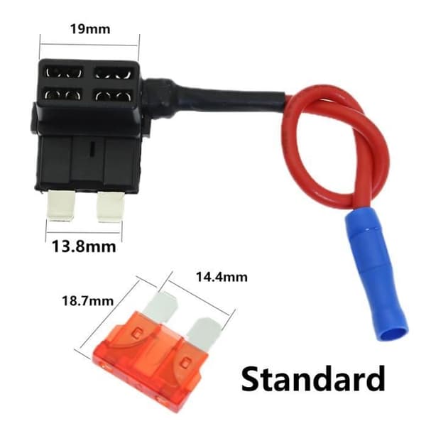 Ford Typ 2PCS - Ytterligare kretsadapter, 12v säkringshållare, Micro Mini Standard Ford