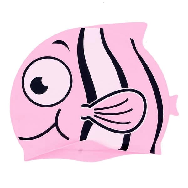 Svøm til børn Silikone fiskeformet badehætte til børn Svømning Pink