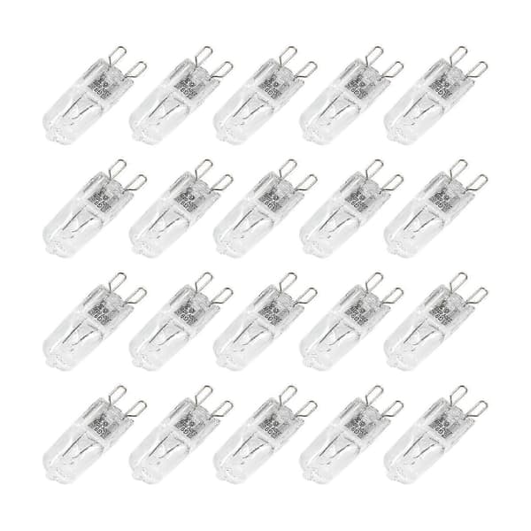 20 stk. G9 halogenlys, 60W klart halogen dæmpbart, varm hvid 2800K til lysekroner, pendler, landskab Transparent