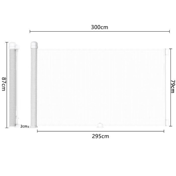 XMTECH Säkerhetsgrind för Barn - Infällbar Hundgrind (Bredd: 0 - 300 CM) - Vit - För Inom- och Utomhusbruk