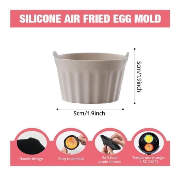 Köksaccessoar - 6 st silikonformar för airfryer - Form för oljefri fritös - Multifunktionell