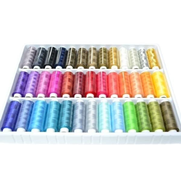 Sytråd - SG - Æske med 39 spoler - 250 meter - Polyester - 39 assorterede farver