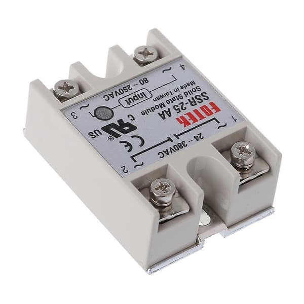 Solid State Relay Module SSR-25 AA 25A 250V 80-250V AC Inngang 24-380V AC Utgang