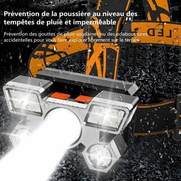Kraftig LED Hodelykt - 4 Moduser - IPX4 Vanntett - USB Oppladbar - Ideell for Camping, Jogging og Arbeid