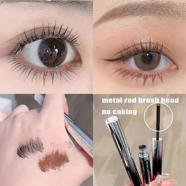 Mascara Waterproof Curling & Voluminous Mascara, Extra Thin Long Lashes, Long-lasting Without Flaking and Without Clumps