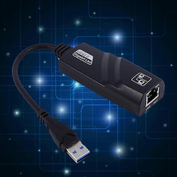 USB 3.0 Gigabit Ethernet kablet netværksadapter, uden læser, 10/100/1000 Mbps, kompatibel med OS X, Windows, Linux