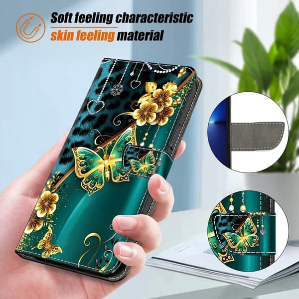 Wallet Case for Samsung Galaxy S26 Pattern - Gold Flower