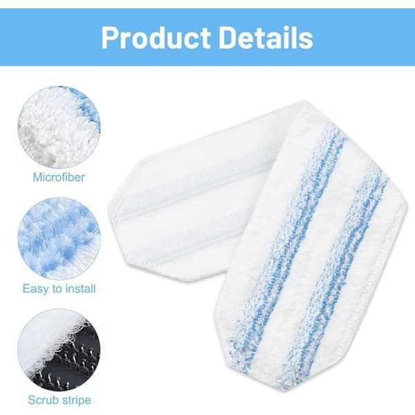 6-dels påfyllingssett for Vileda H2Pro Mopp - AQSACOKIYA - Mikrofiber absorberende klut for O-Cedar H2Pro Mopp - Mopp ikke inkludert