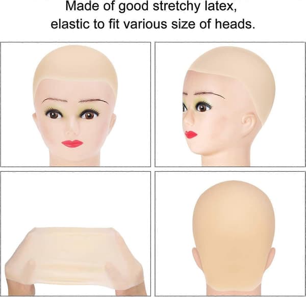Baldmössor Latex Baldmössa för vuxna Smink Baldhuvud Perukmössa Kostym