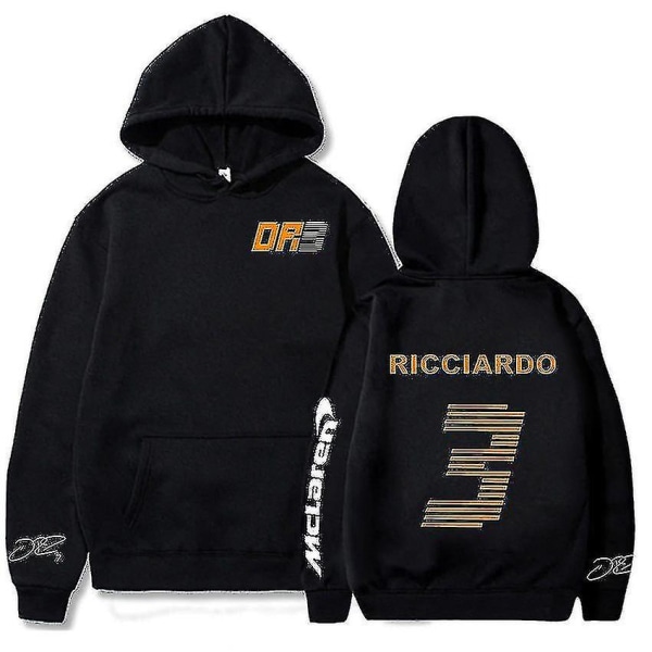 Mclaren F1 Hættetrøje Formel 1 Racer Langærmet Brev Daniel Ricciardo 3 Printet Streetwear Logo Sweatshirt Mænd Eu Størrelse Vintage