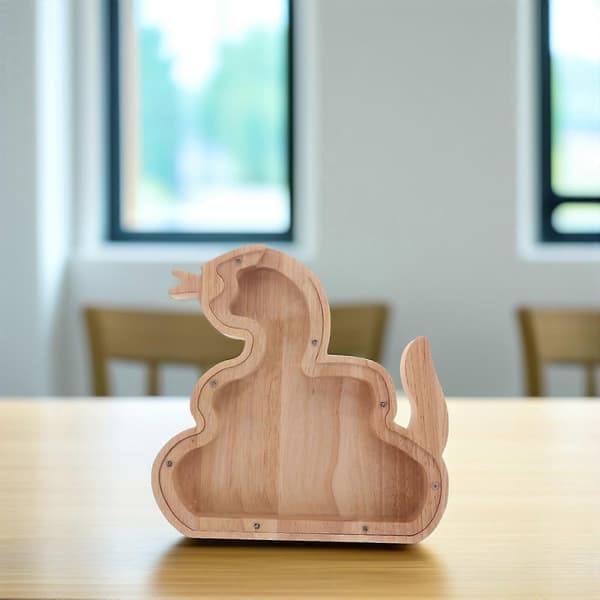 Barnesparebøsse i tre, slangemodell for oppbevaring, 1 stk, beige