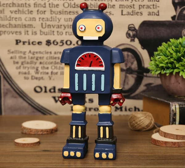Retro Robot Modellpynt Hjem Vindusdekorasjoner (Blå)