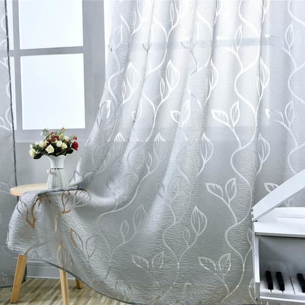 Gardin - Grå folie - 100 x 250 cm - Polyester - Maljer