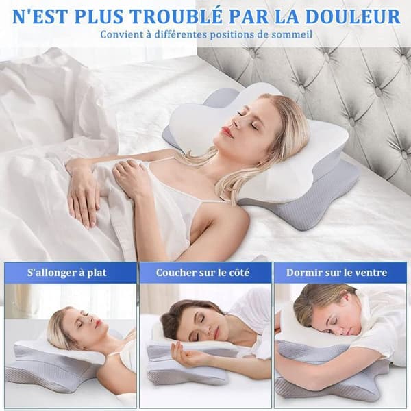 Memory Foam Kudde - Ortopedisk Kylande Ergonomisk Kudde - Vit