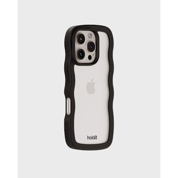 held iPhone 16 Pro Max Cover Bølget Sort/Transparent 64