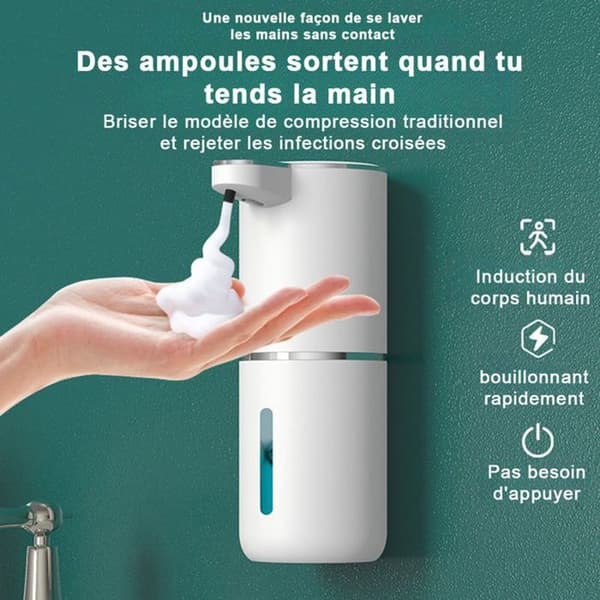 Automatisk sæbedispenser - HONO - JORMFTTE - 380 ml - Berøringsfri infrarød sensor - USB genopladelig