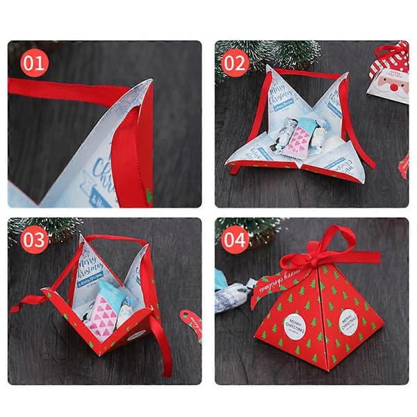 Julgodislåda Papper Dekorativa Presentförpackningar för Fest 70 st Röd Design