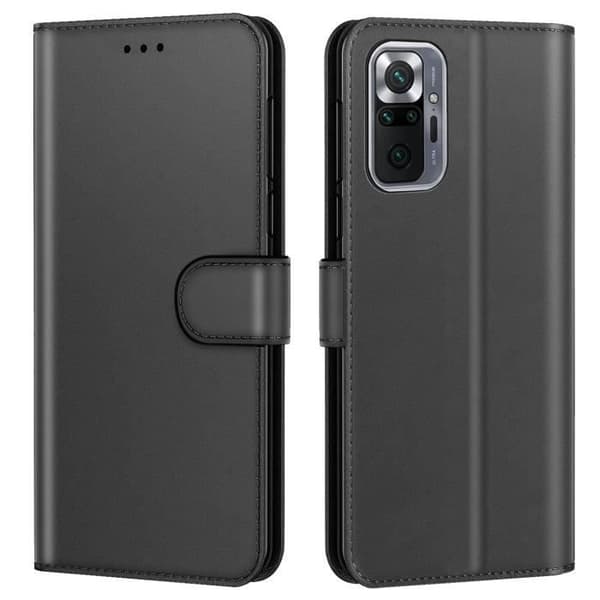 Etui - NEW&TECK - Xiaomi Redmi Note 10 Pro/Pro Max - Læder - Magnetisk Lukning - Sort